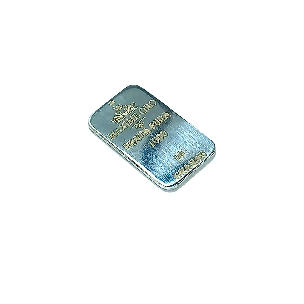 Barra de Prata Pura 10g Certificada e Lacrada | Maxíme Oro