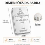 Barra Personalizada Leão de Prata Pura 100g (Ag999) - Imagem 5