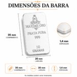 Barra Personalizada Lobo de Prata Pura 10g (Ag999) - Imagem 5