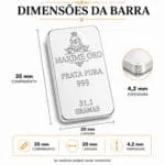 Barra Personalizada Onça de Prata Pura 31,1g (Ag999) - Imagem 6