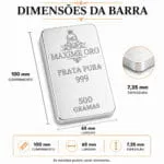 Barra Personalizada Cavalo de Prata Pura 500g (Ag999) - Imagem 6