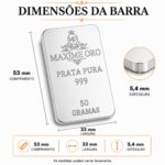 Barra Personalizada Águia de Prata Pura 50g (Ag999) - Imagem 3