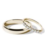 Par de Aliança em Ouro Amarelo 18k e Diamantes