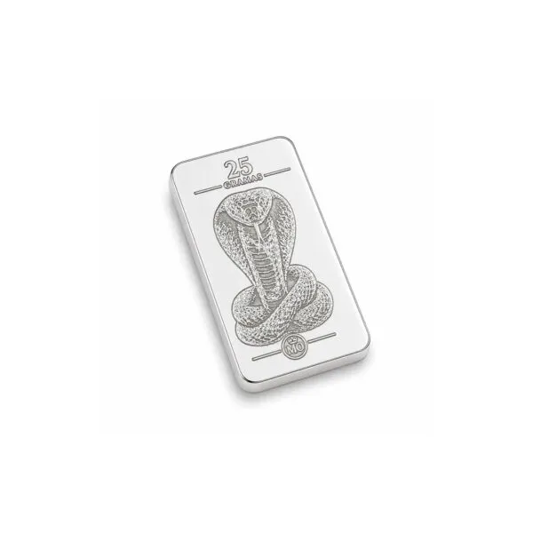 Barra Personalizada Serpente de Prata Pura 25g (Ag999)