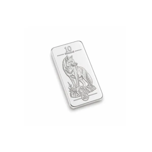 Barra Personalizada Lobo de Prata Pura 10g (Ag999)